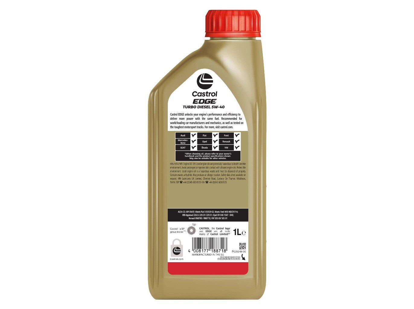 &Oacute;LEO DE MOTOR CASTROL EDGE TURBO DIESEL 5W40 1L image number 1