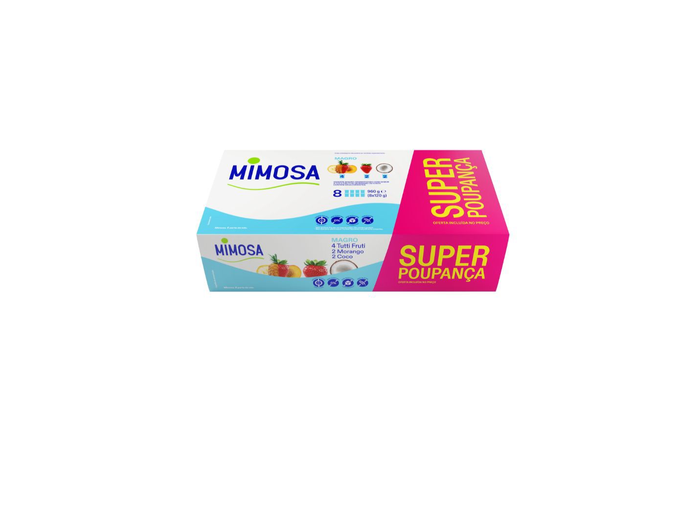 IOGURTE MAGRO MIMOSA AROMAS 8X120G image number 0