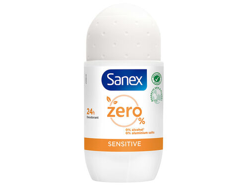 Desodorizante Roll-On Zero% Pele Sensível Sanex 50ml image number 0