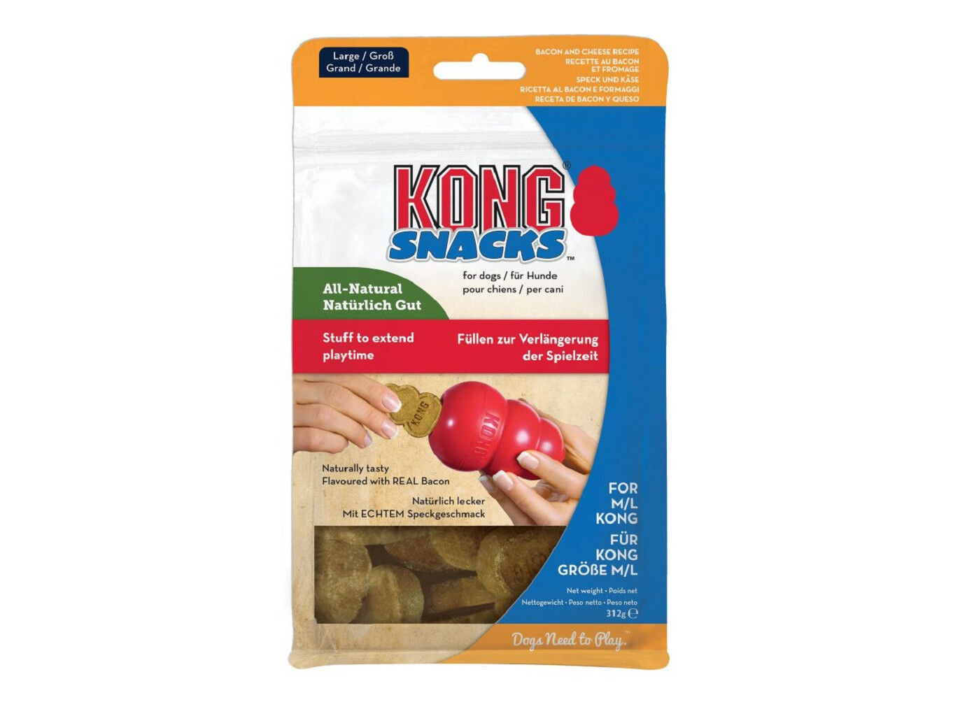 BISCOITOS PARA C&Atilde;O KONG BACON&CHEESE LARGE 300GR image number 0