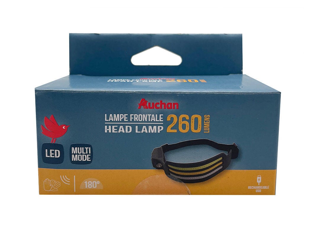 LANTERNA DE CABE&Ccedil;A AUCHAN PRETA