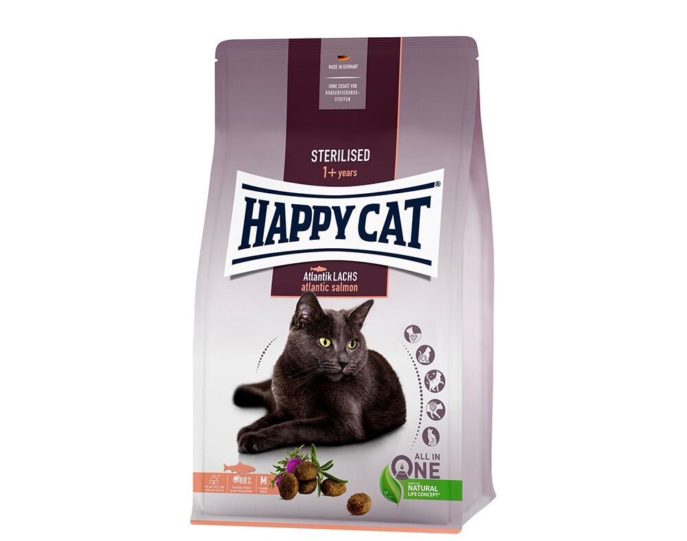 RA&Ccedil;&Atilde;O GATO HAPPY CAT ESTERILIZADO SALM&Atilde;O 1.3KG image number 0