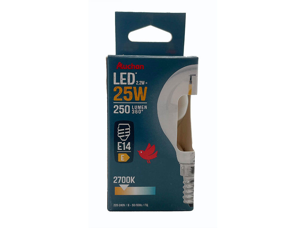 L&Acirc;MPADA LED ESF&Eacute;RICA AUCHAN E14 25W LUZ AMARELA image number 0