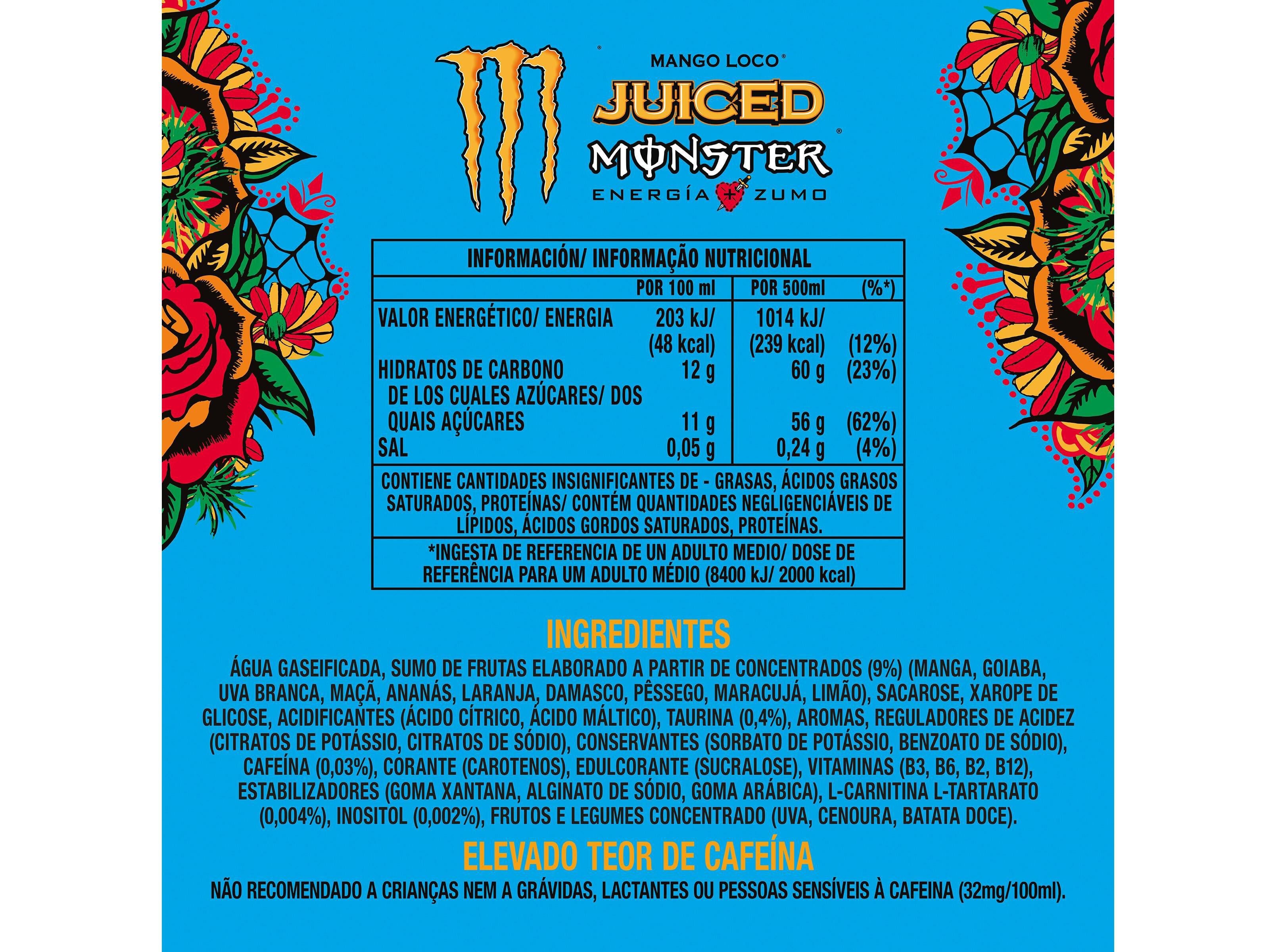 BEBIDA ENERG&Eacute;TICA MONSTER MANGO LOCO 0.5L (SDR) image number 1