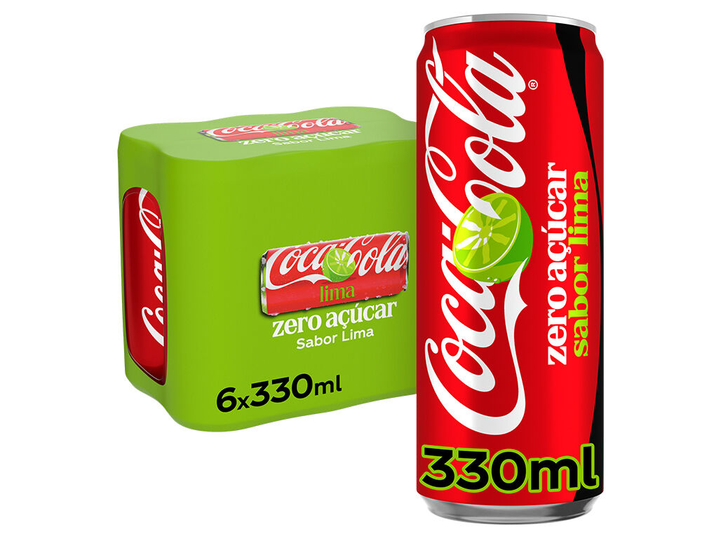 REFRIGERANTE COM G&Aacute;S COCA-COLA ZERO LIMA 6X0.33L (SDR) image number 0