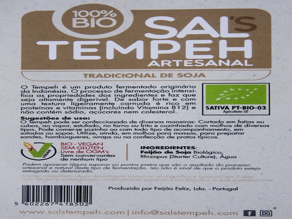 TEMPEH SAL`S TEMPEH SOJA ULTRA CONGELADO BIO 250G image number 1
