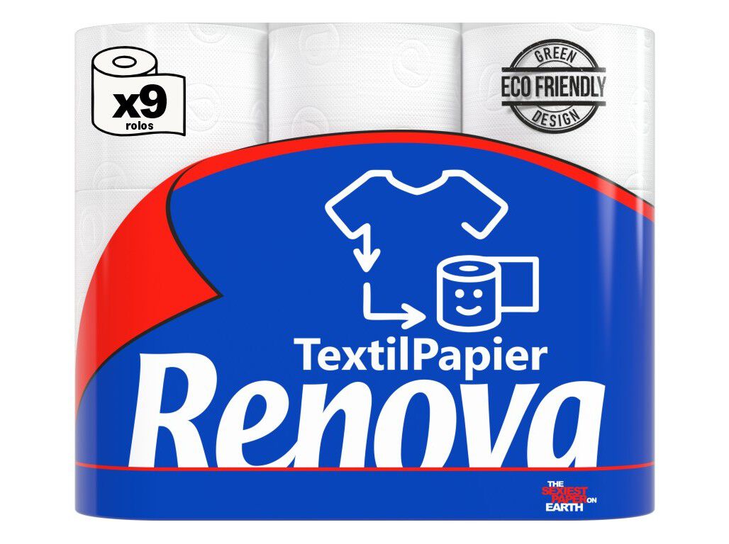 PAPEL HIGI&Eacute;NICO RENOVA TEXTIL 9 ROLOS image number 0