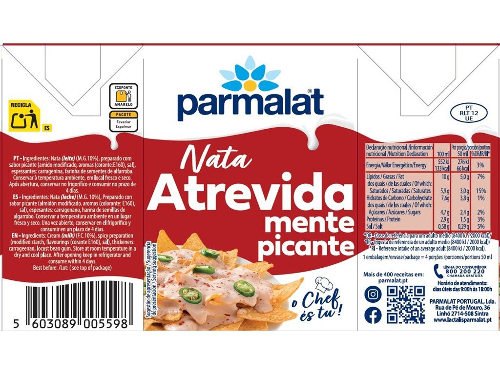 NATAS UHT PARMALAT COM SABOR PICANTE 200ML image number 1