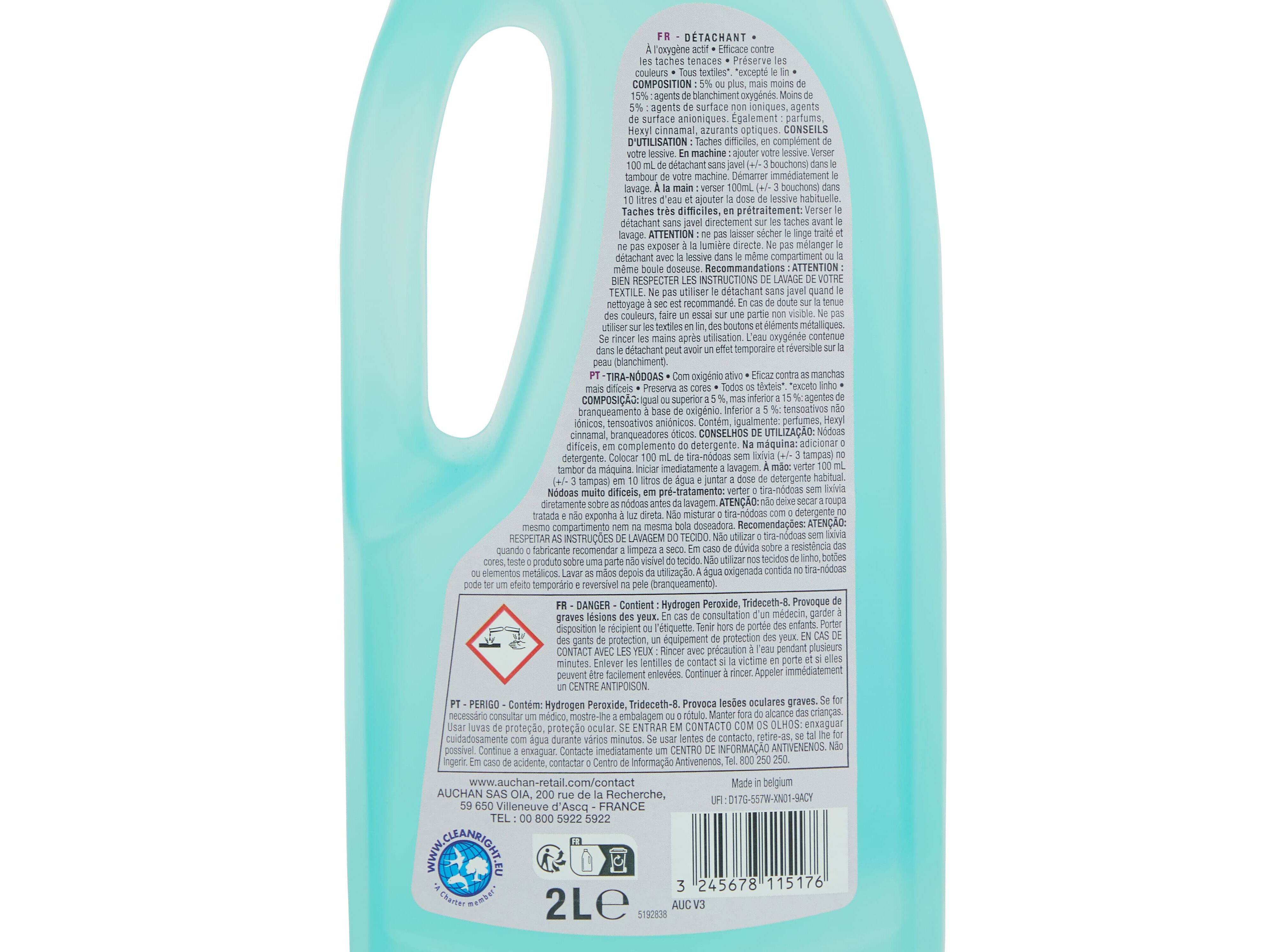 TIRA N&Oacute;DOAS DE ROUPA AUCHAN L&Iacute;QUIDO OXI ACTIVO 2L image number 2