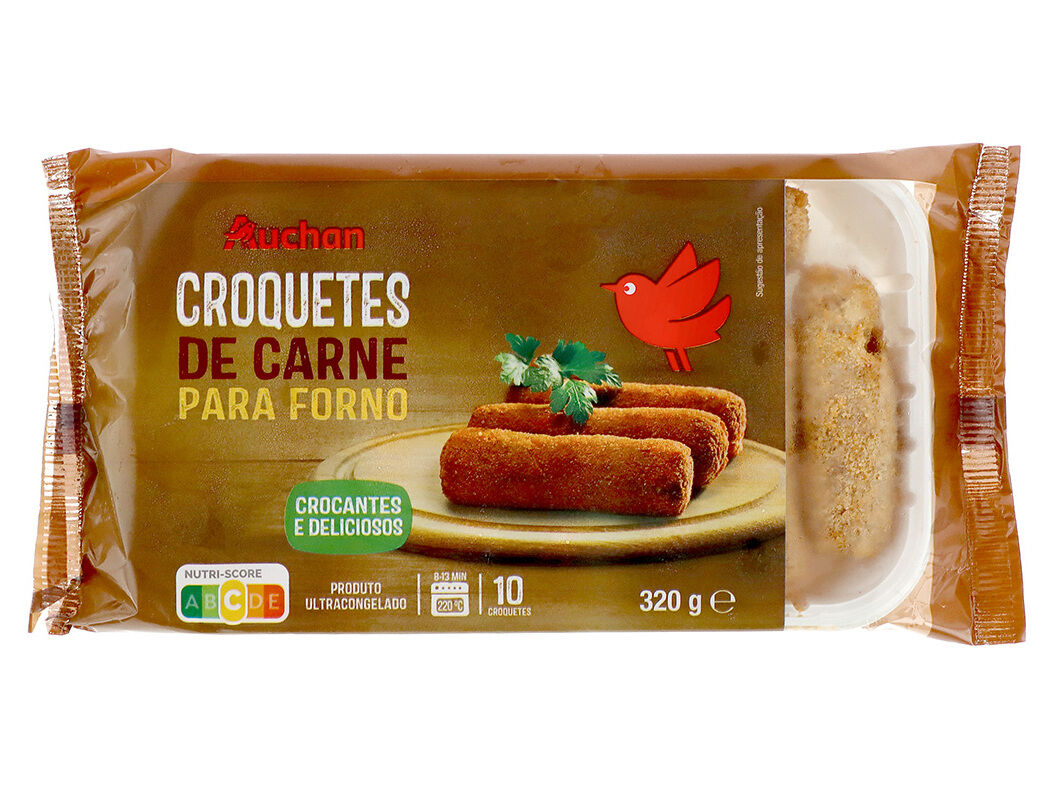 CROQUETES AUCHAN DE CARNE PARA FORNO 10UN 320G