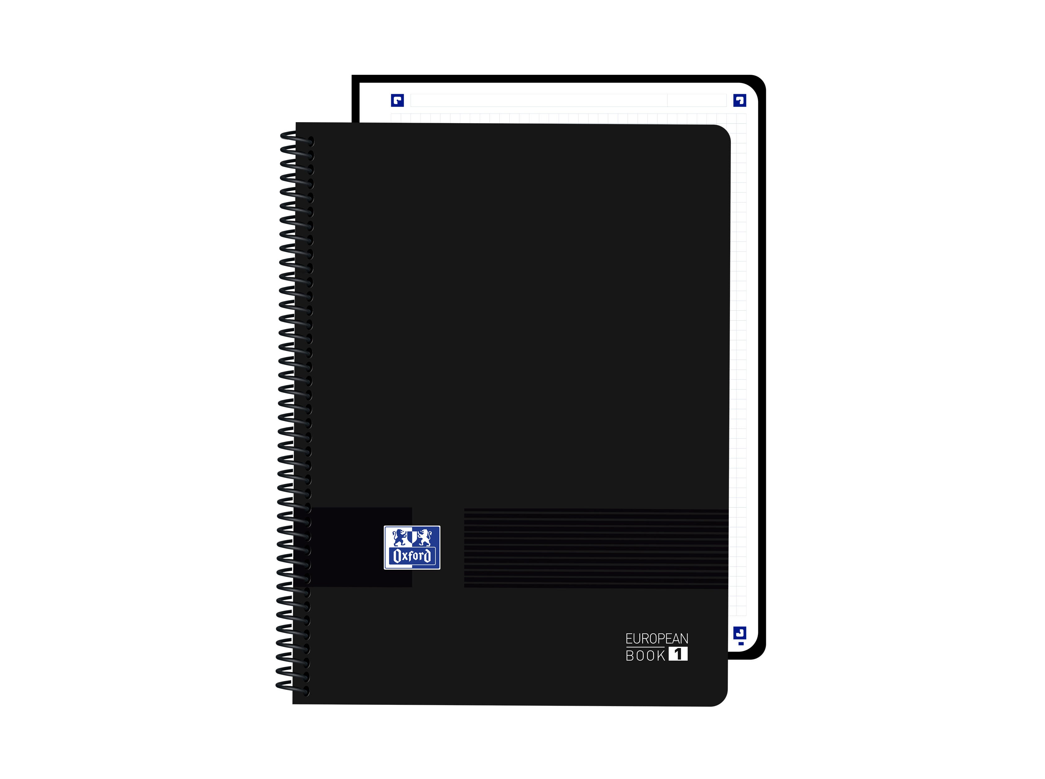 CADERNO ESPIRAL A4 QUADRICULADO POLIPROPILENO OXFORD LIVE&GO PRETO 80 FOLHAS image number 0