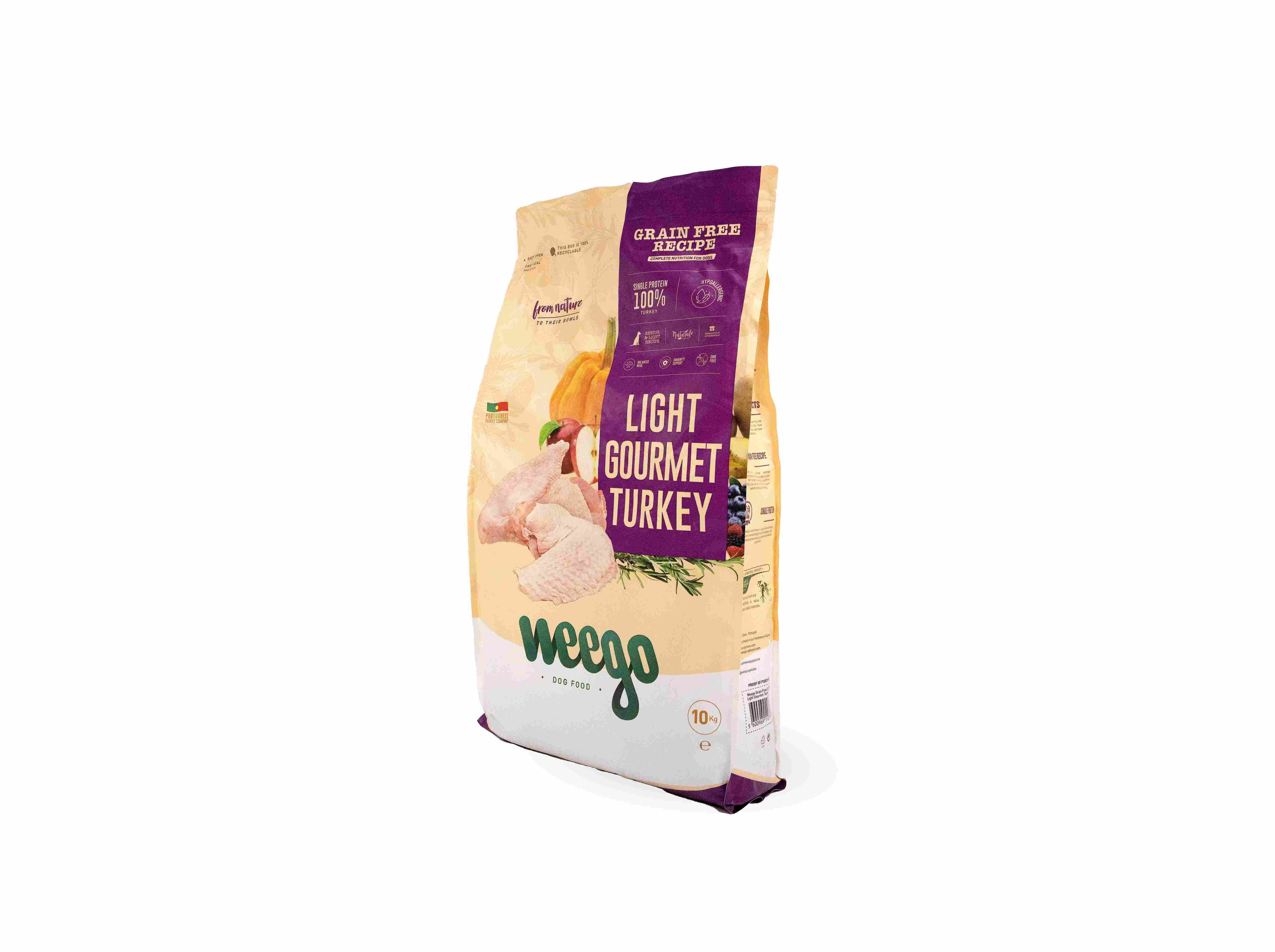 RA&Ccedil;&Atilde;O PARA C&Atilde;O S&Eacute;NIOR WEEGO GRAIN FREE PERU 10KG