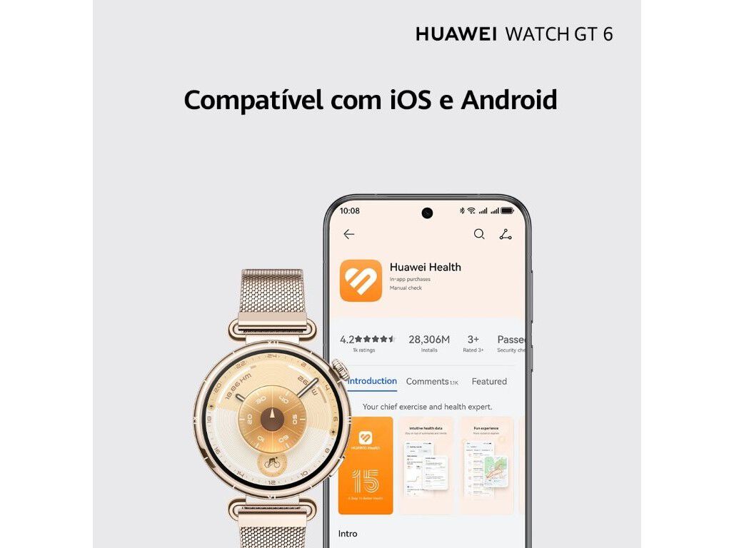 SMARTWATCH HUAWEI GT6 CASTANHO 46MM image number 7