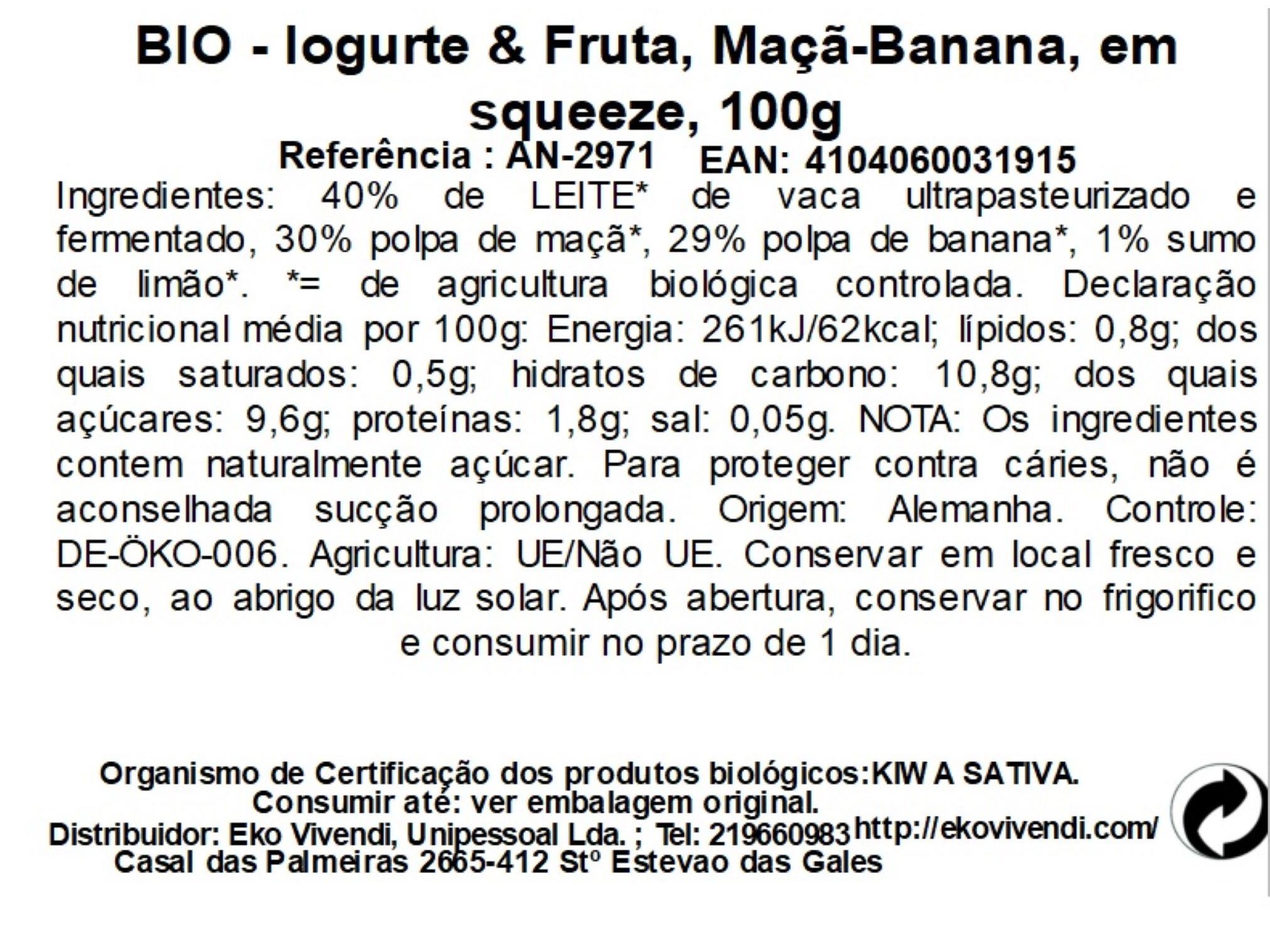 IOG INFANTIL ANDECHSER MA&Ccedil;/ BANAN 100G image number 1