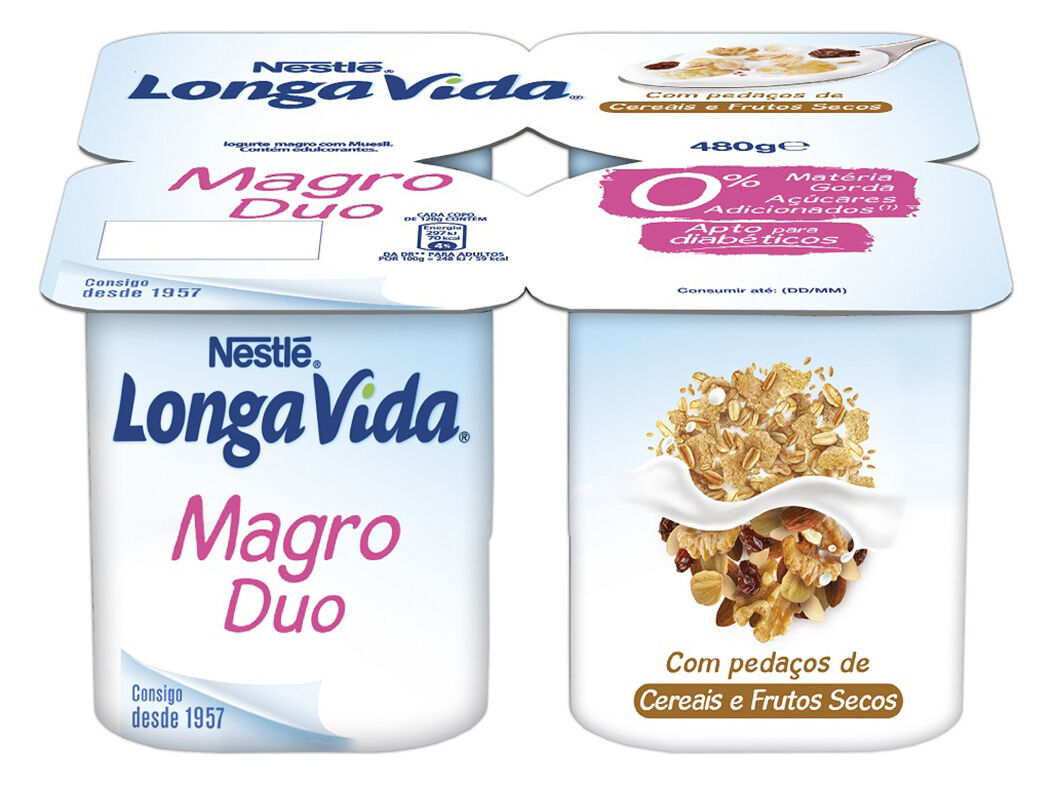 IOGURTE LONGA VIDA MAGRO MUESLI E CEREAL 4X120G image number 0