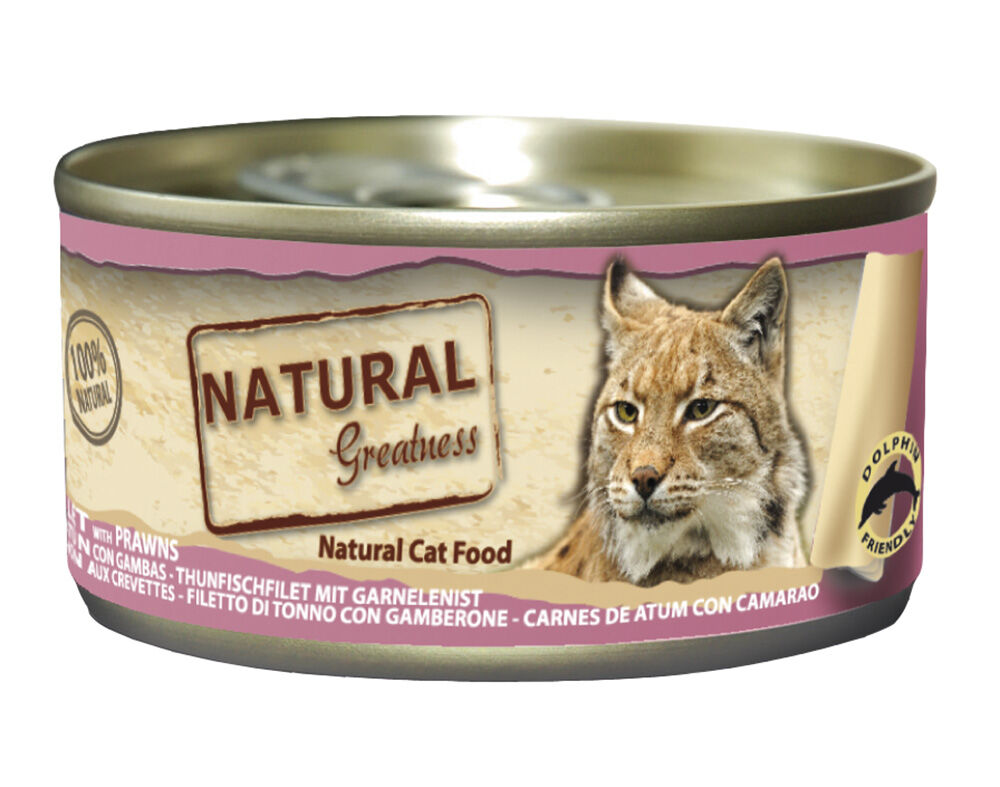 COMIDA H&Uacute;MIDA PARA GATO NATURAL GREATNESS COM ATUM E GAMBAS 70G image number 0