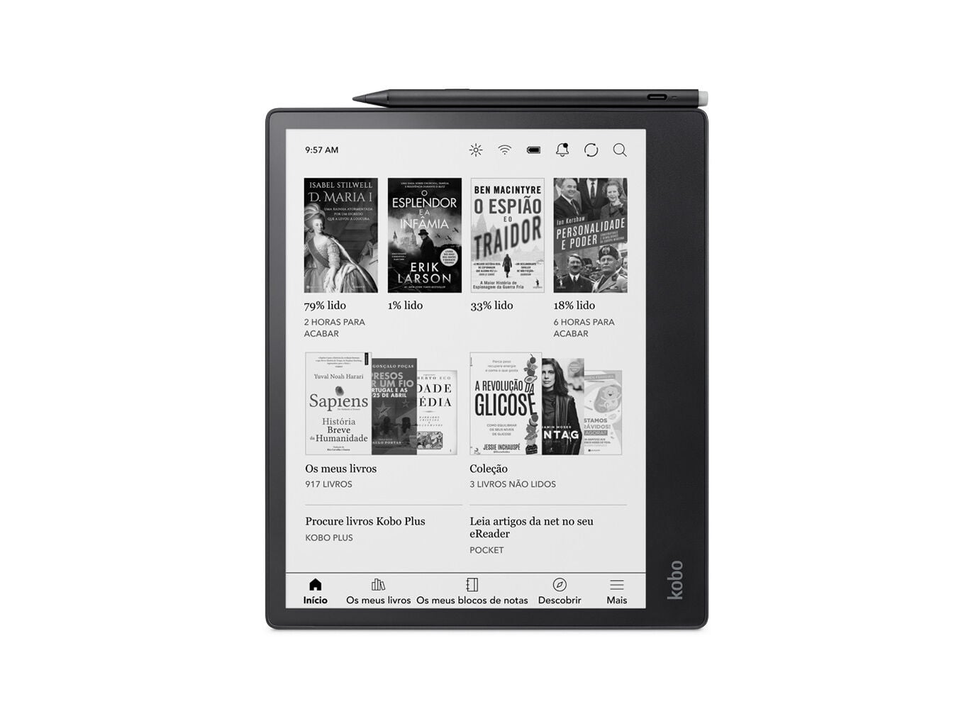 BUNDLE EREADER KOBO ELIPSA 2E 10.3'' + CANETA KOBO STYLUS 2