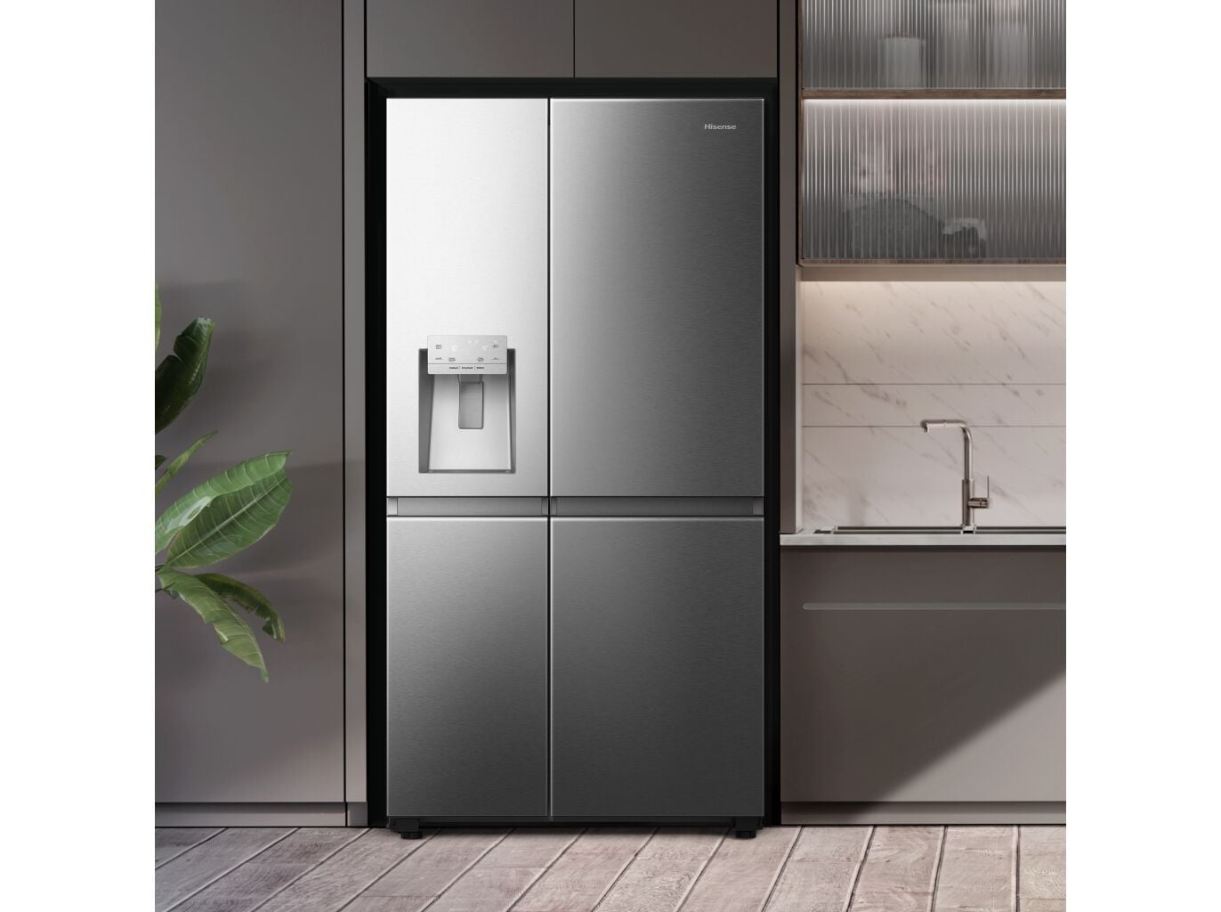 FRIGOR&Iacute;FICO AMERICANO HISENSE RS818N4TIE1 (NO FROST E 179CM 632L LOOK INOX) image number 4