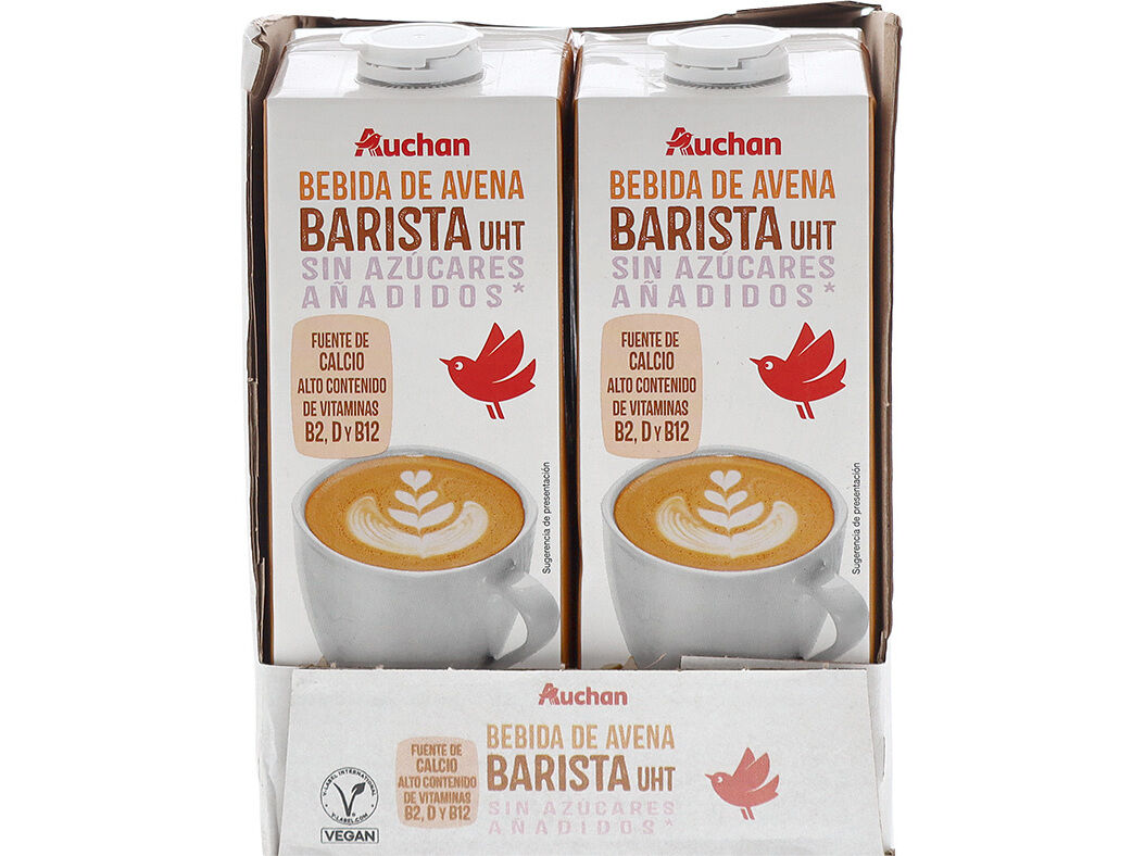 BEBIDA AVEIA UHT AUCHAN BARISTA SEM ADI&Ccedil;&Atilde;O DE A&Ccedil;&Uacute;CARES 6X1L image number 0