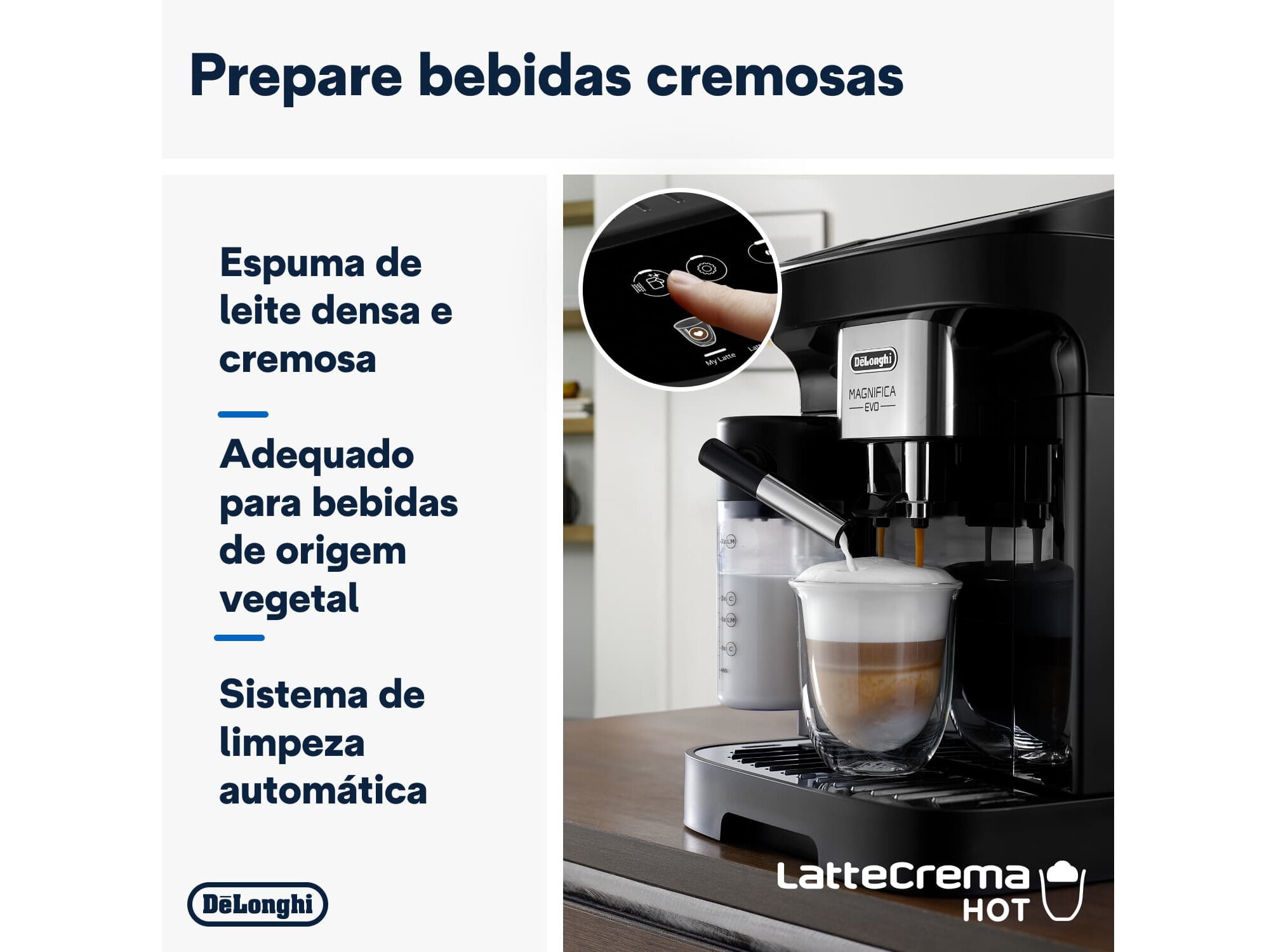 M&Aacute;QUINA DE CAF&Eacute; AUTOM&Aacute;TICA DELONGHI MAGNIFICA EVO CAPPUCCINO ECAM290.61.B image number 3