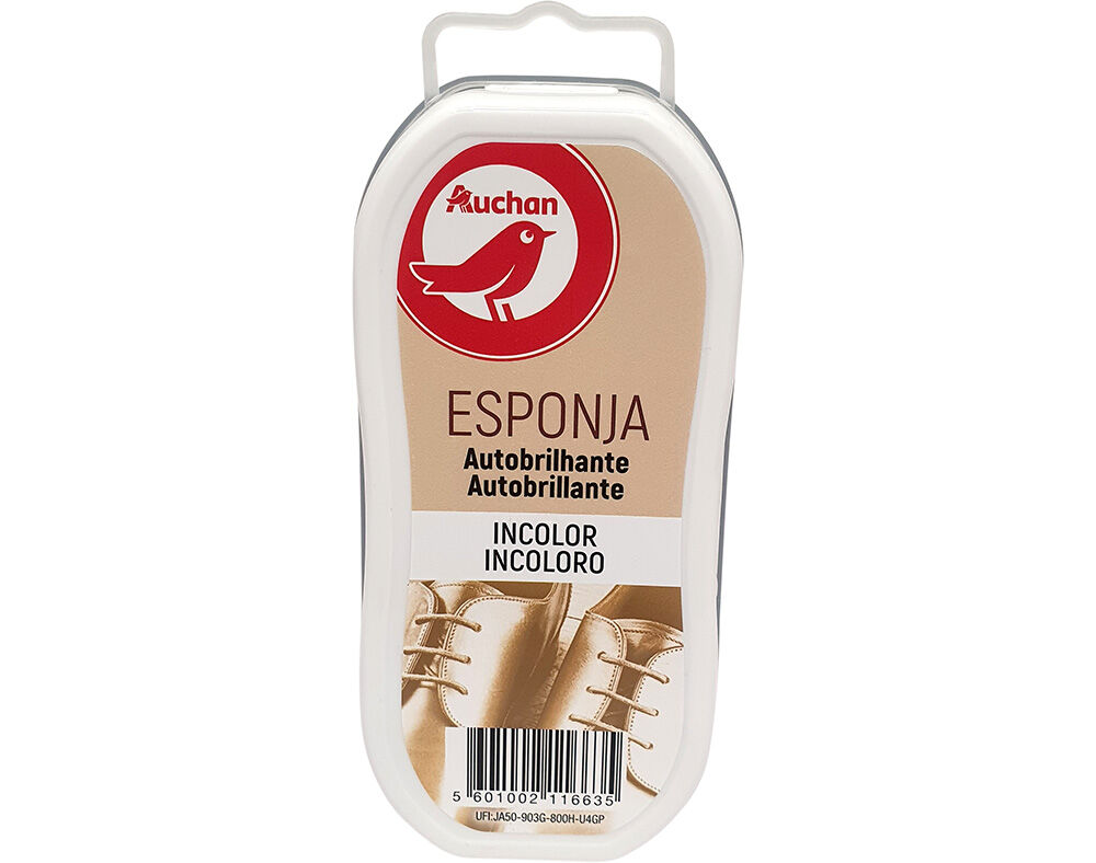 ESPONJA CAL&Ccedil;ADO AUCHAN AUTOBRILHANTE INCOLOR UN