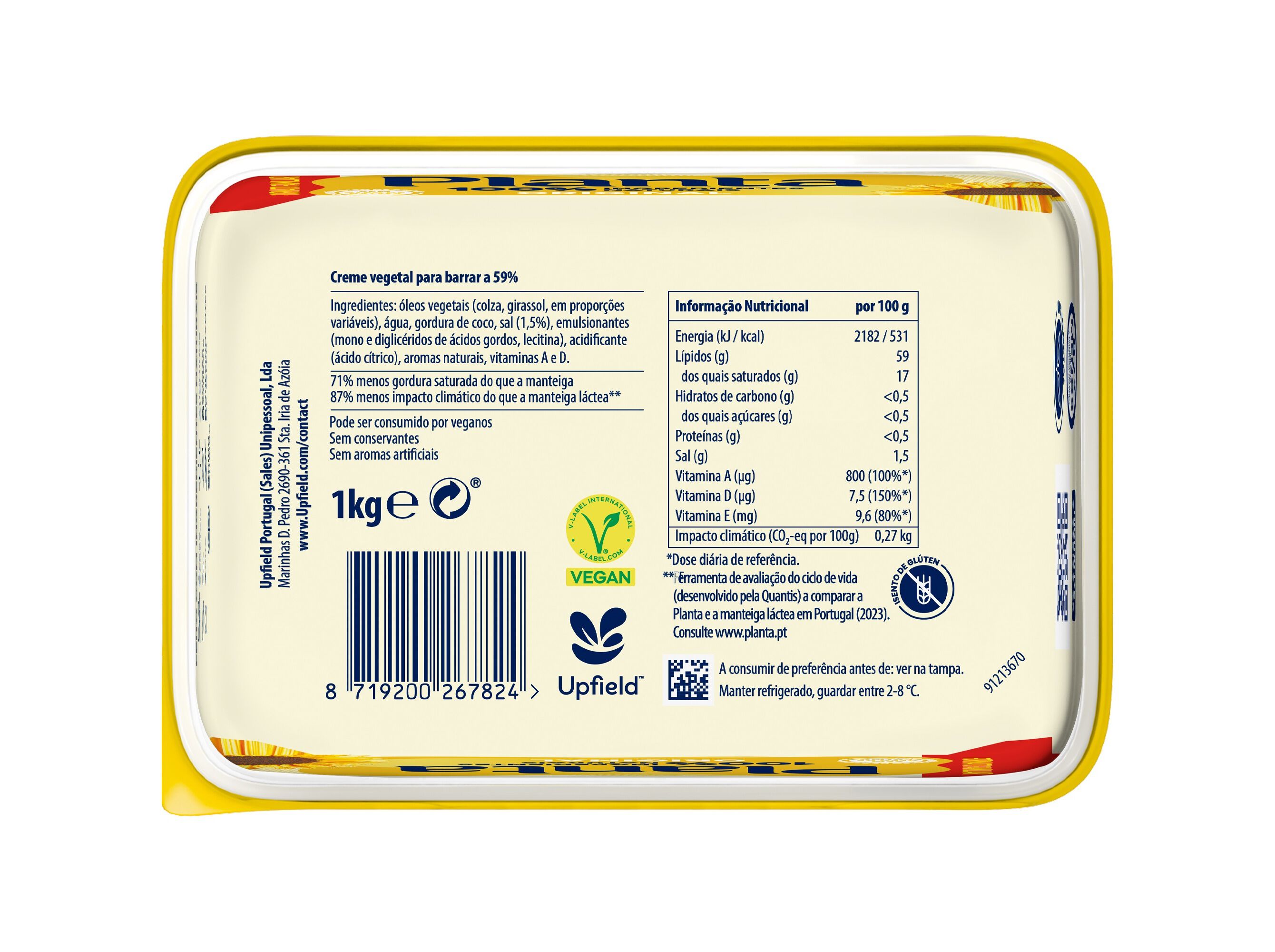 CREME VEGETAL P/BARRAR PLANTA ORIGINAL 1KG image number 1