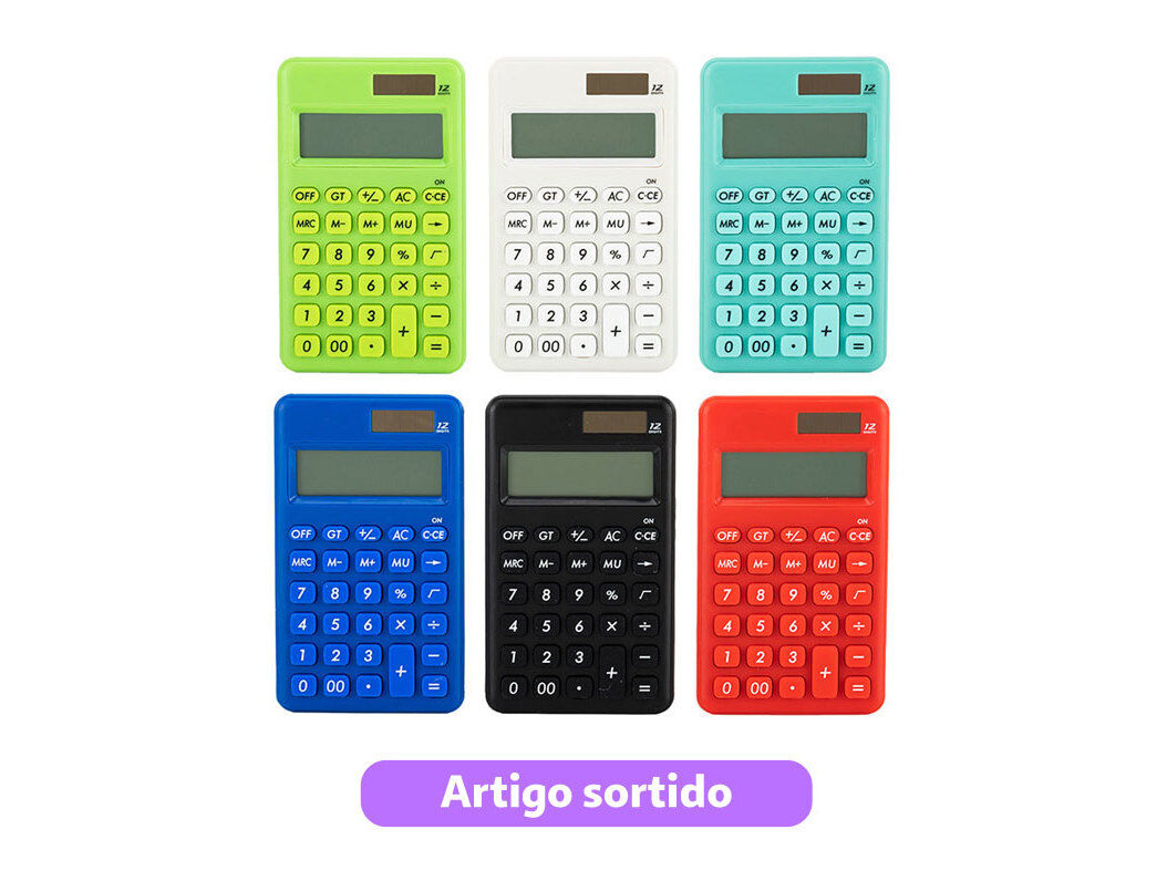 CALCULADORA ARITM&Eacute;TICA AUCHAN 12 DIGIT CORES SORTIDAS image number 1