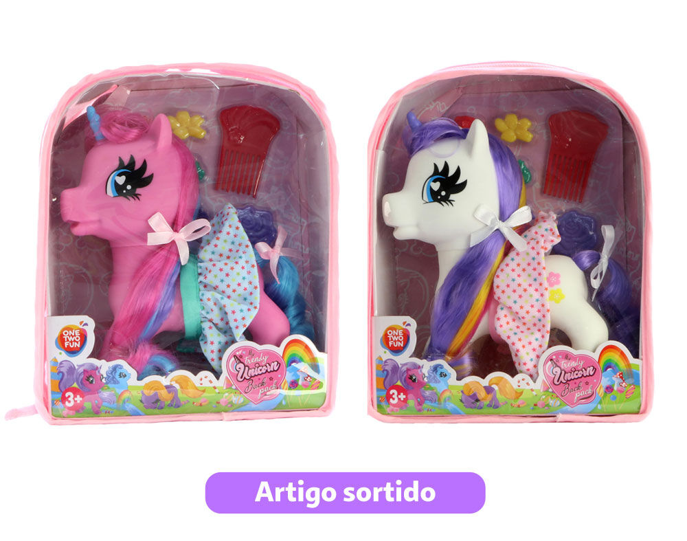 MOCHILA COM UNIC&Oacute;RNIO E ACESS&Oacute;RIOS ONE TWO FUN MODELOS SORTIDOS image number 0