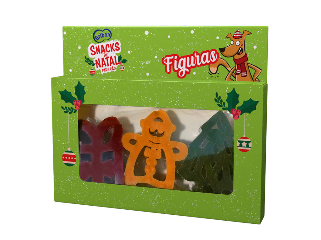 CONJUNTO SNACKS PARA C&Atilde;O BRIBON FIGURAS NATAL
