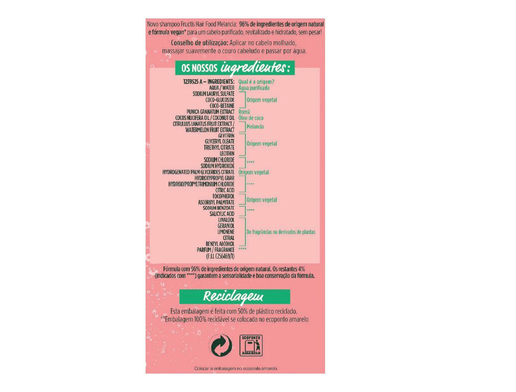 CHAMP&Ocirc; FRUCTIS HAIR FOOD MEL&Acirc;NCIA 350ML image number 1