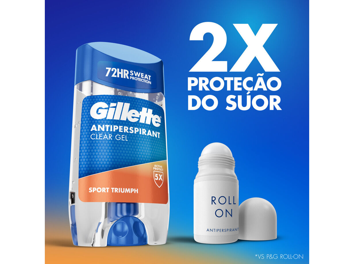 DESODORIZANTE STICK GILLETTE CLEAR GEL SPORT TRIUMPH 70 ML image number 4