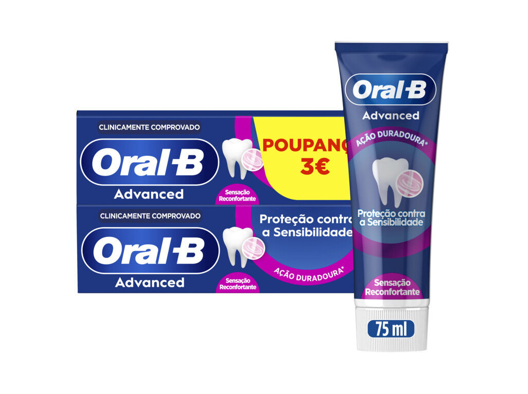 PASTA DENTIFRICA ORAL-B ADVANCED SENSIBILIDADE 2X75ML image number 0