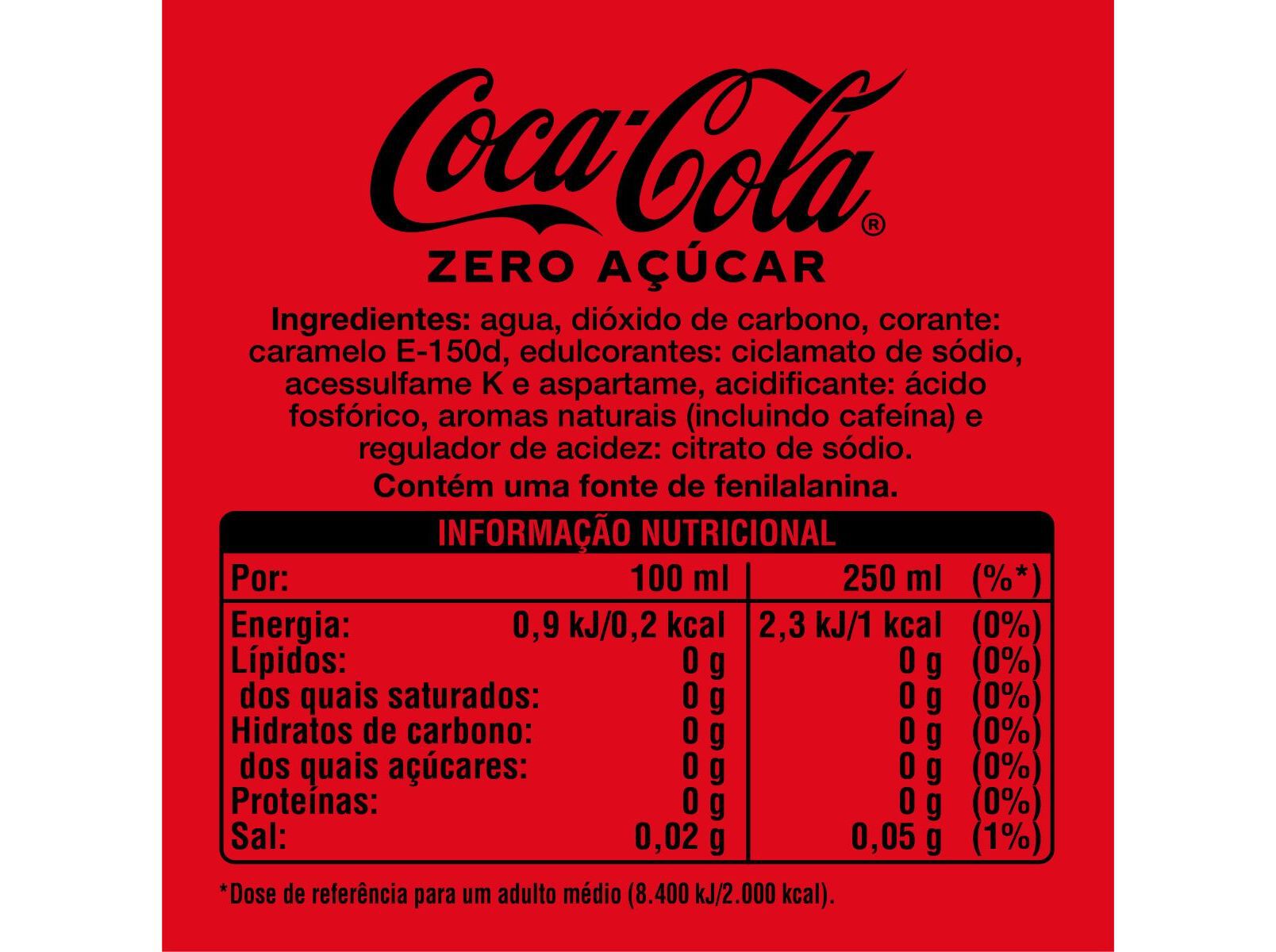 REFRIGERANTE C/ G&Aacute;S COCA-COLA ZERO A&Ccedil;&Uacute;CAR 1L image number 2