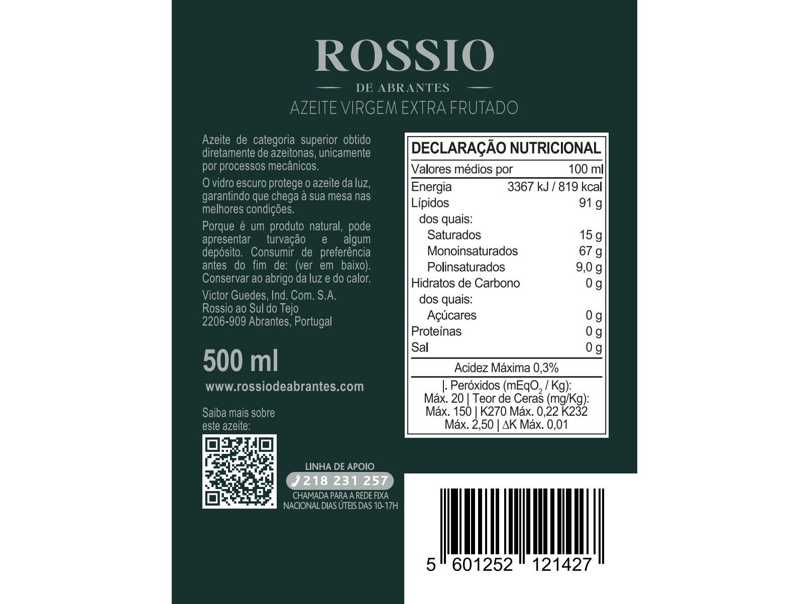 AZEITE VE ROSSIO DE ABRANTES FRUTADO 500ML image number 1