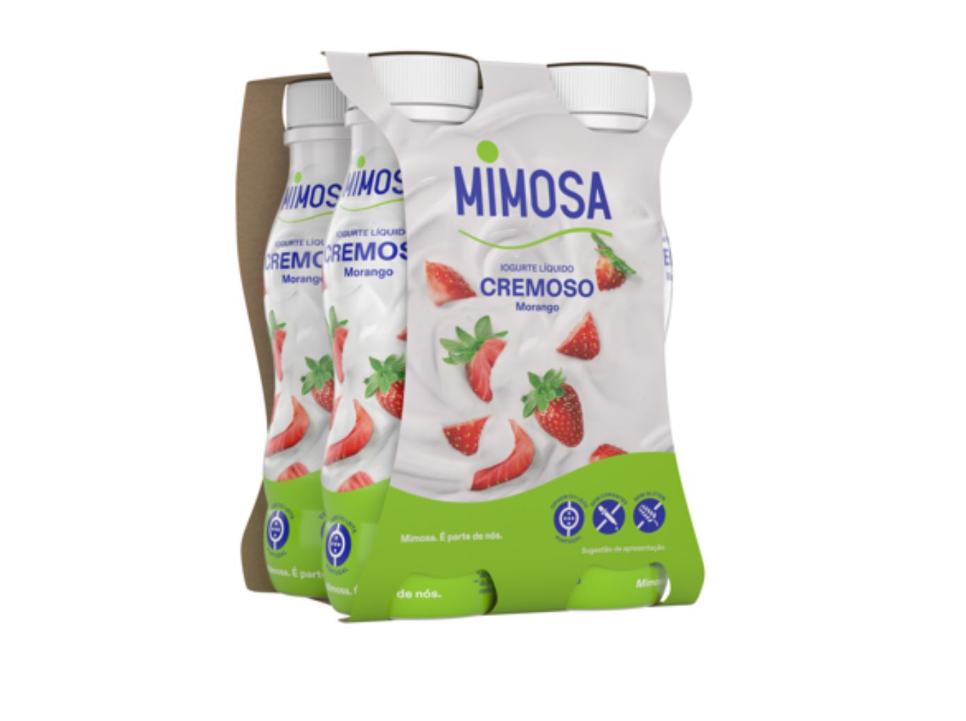 IOGURTE MIMOSA L&Iacute;QUIDO CREMOSO MORANGO 4X151ML image number 0