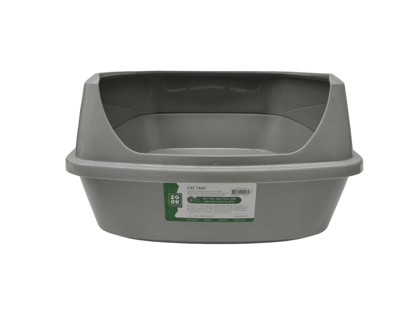TABULEIRO WC RECICLADO ZOOK COM REBORDO 50.2X38.4X16.1CM