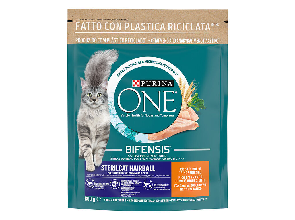 RA&Ccedil;&Atilde;O PARA GATO PURINA ONE ESTERILIZADO E BOLAS P&Ecirc;LO COM FRANGO 800G image number 1
