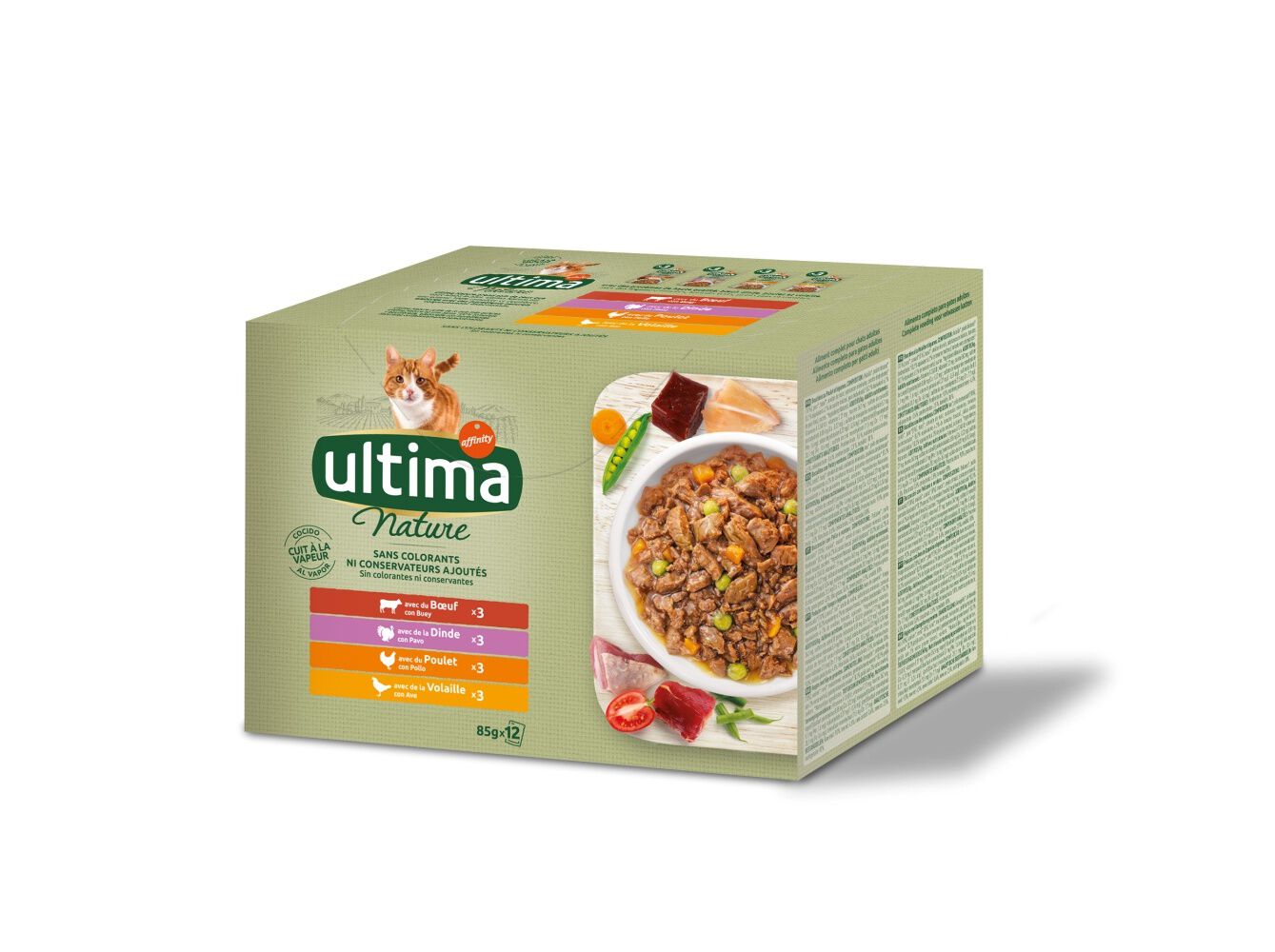 COMIDA H&Uacute;MIDA PARA GATO GATO ULTIMA NATURE SELE&Ccedil;&Atilde;O DE CARNE 12X85G image number 0