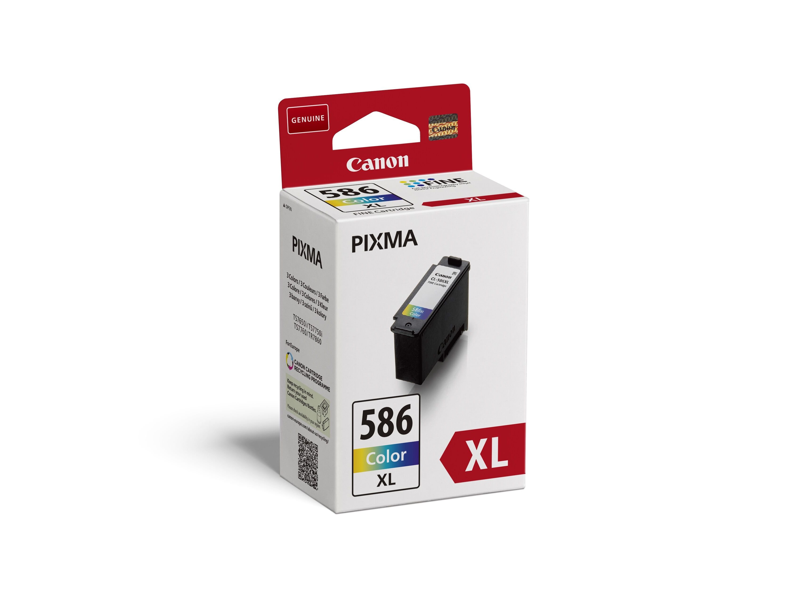 TINTEIRO ORIGINAL CANON CL-586XL EUR COR image number 1