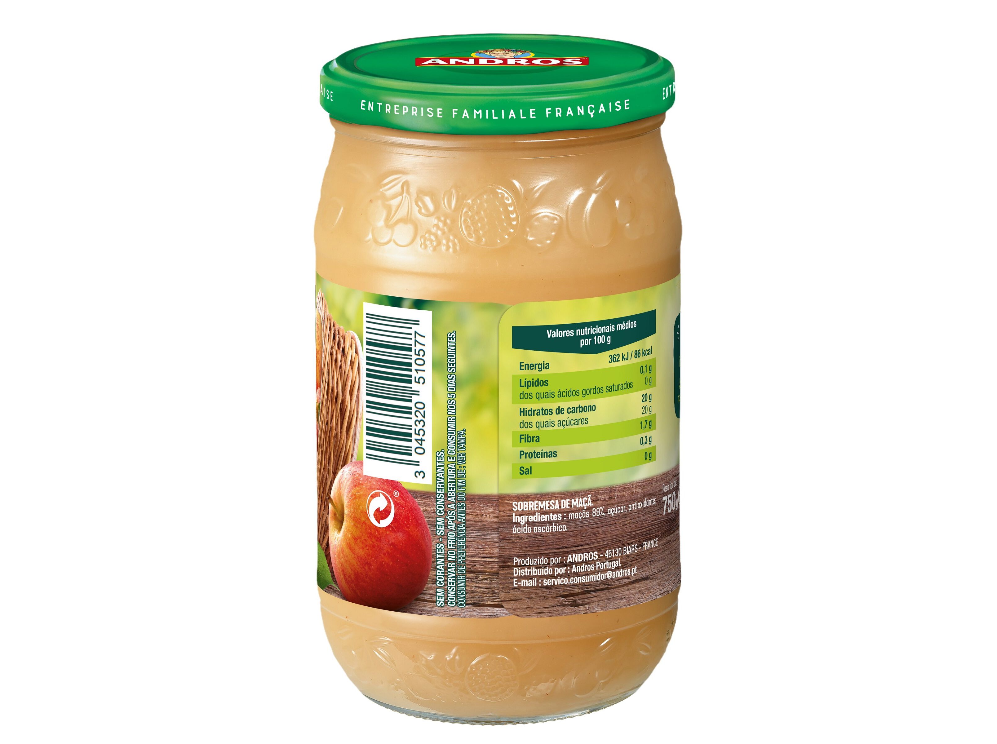 SOBREMESA ANDROS MA&Ccedil;&Atilde; NATURAL 750G image number 1