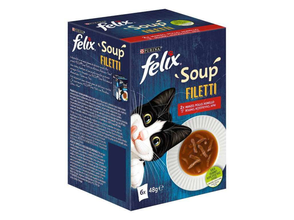 COMIDA H&Uacute;MIDA PARA GATO FELIX SOUP FILETTI CAMPO 6X48G