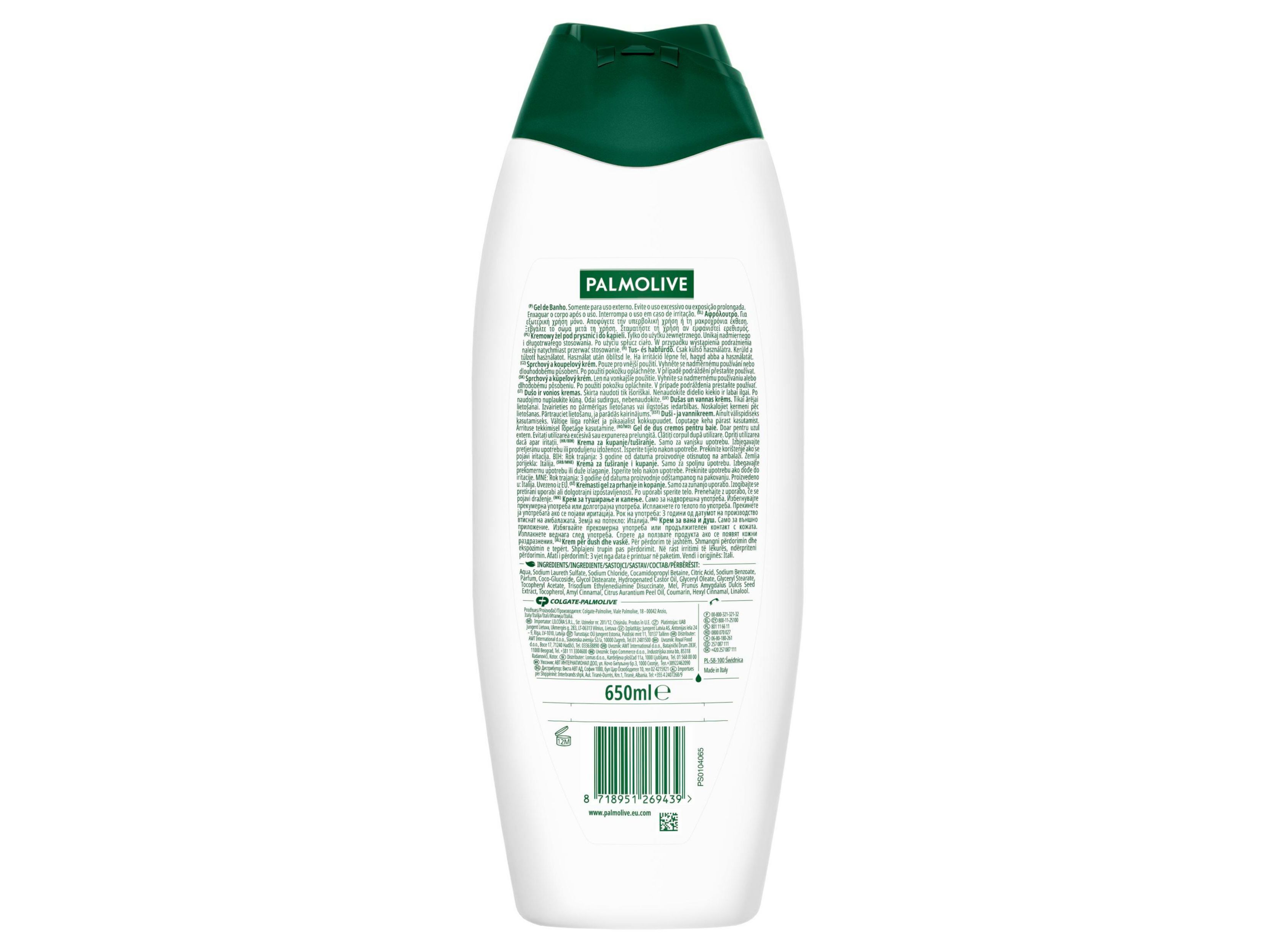 GEL DE BANHO PALMOLIVE NATURALS LEITE E MEL 650 ML image number 1