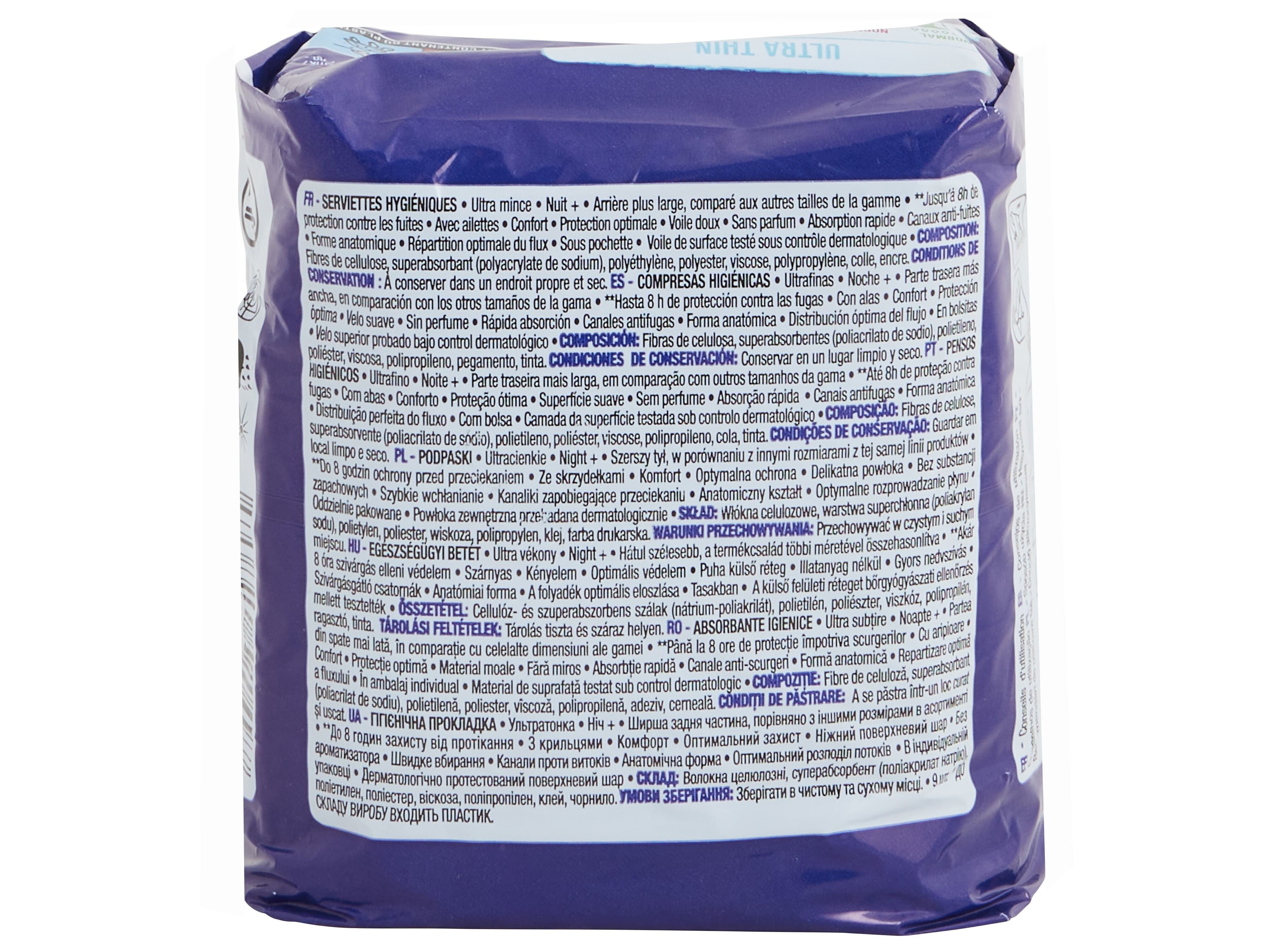 PENSOS HIGI&Eacute;NICOS AUCHAN ULTRA FINOS NOITE+ C/ABAS BOLSA 9UN image number 1