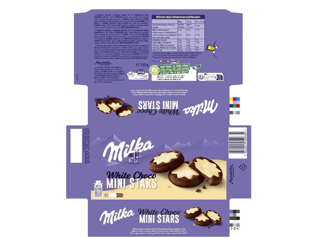 BOLACHAS CHOCOLATE MILKA CHOCO MINIS WHITE 150G image number 1