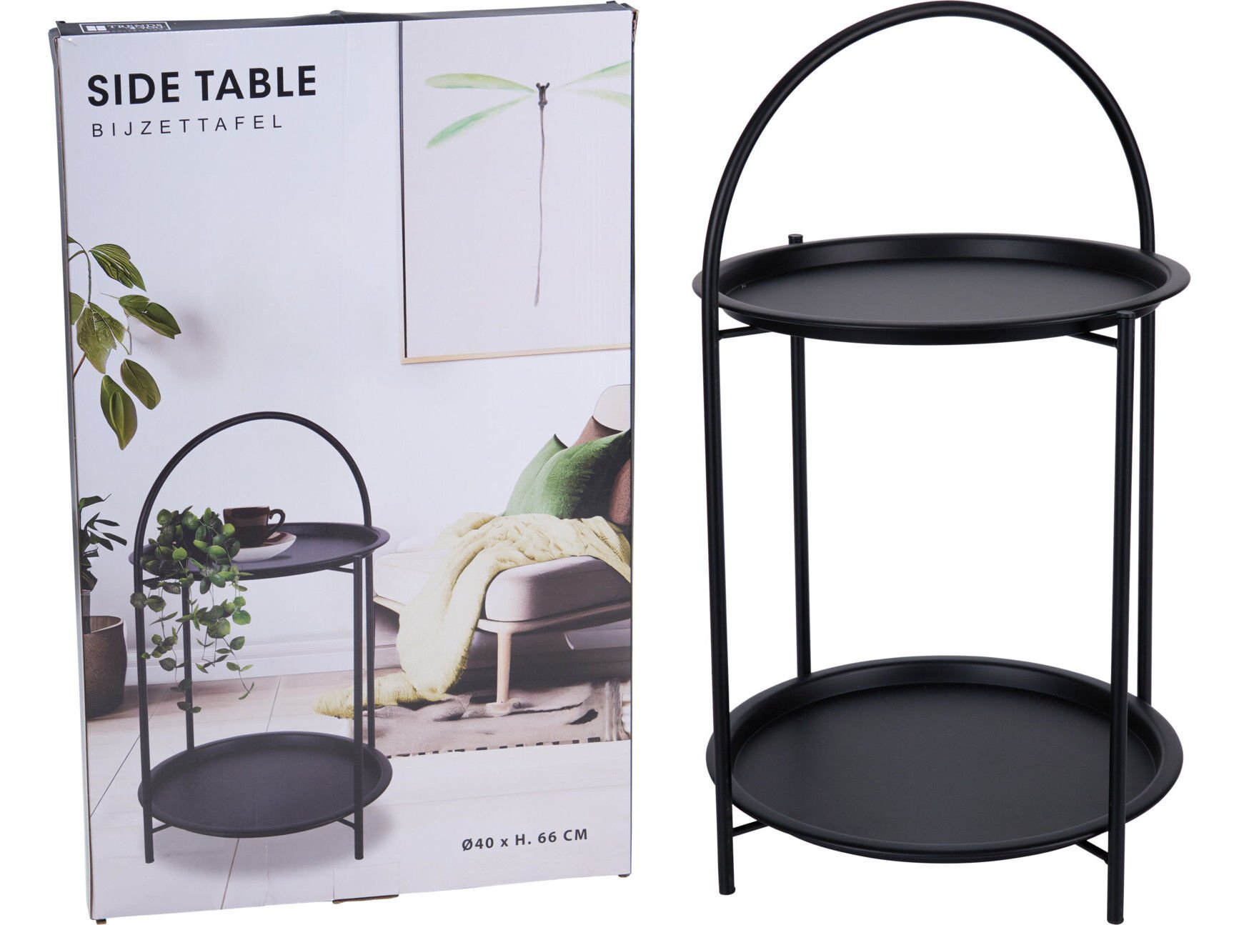 MESA APOIO PRETO 40X40X66CM image number 1