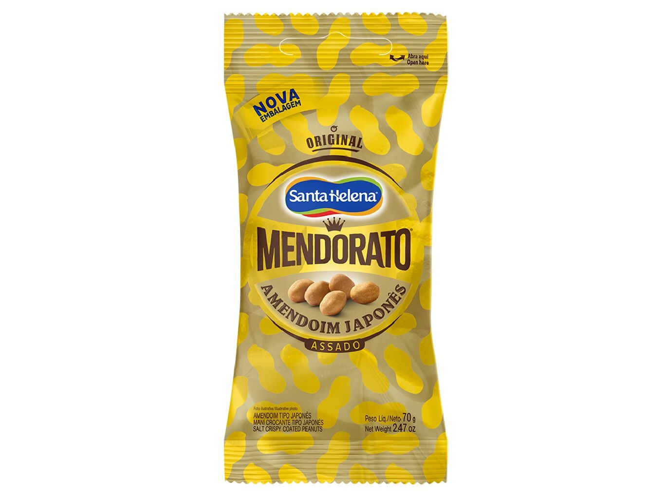 AMENDOIM SANTA HELENA JAPON&Ecirc;S DOURADA 70G