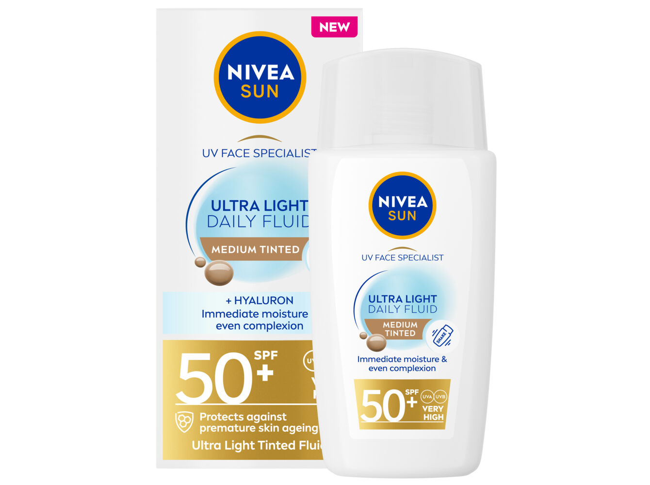 FLUIDO UV NIVEA SUN ULTRA LEVE TOM MEDIO FP50+ 40ML