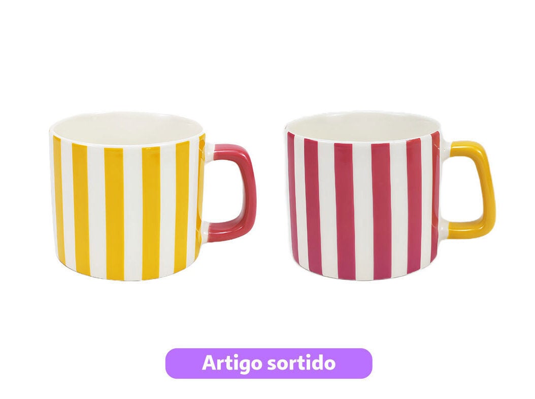 CANECA PORCELANA RISCAS ACTUEL 35CL CORES SORTIDAS image number 0