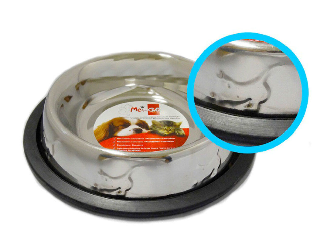 COMEDOURO INOX ANTI-DERRAPANTE PARA GATO 0.22L