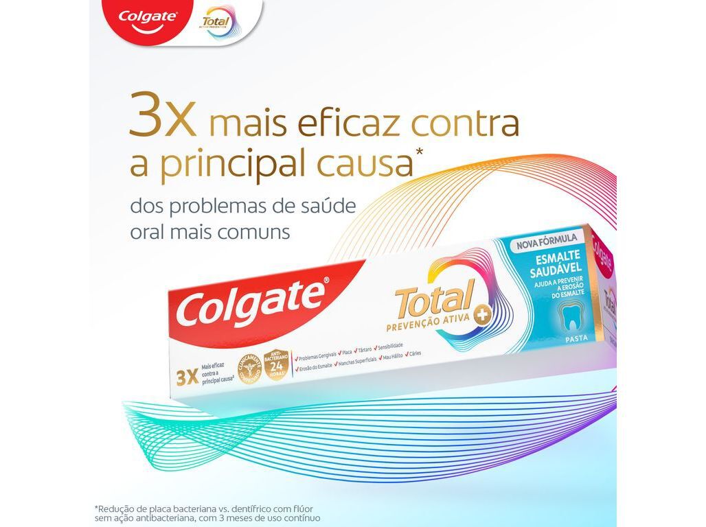 PASTA DE DENTES PROTE&Ccedil;&Atilde;O TOTAL AVAN&Ccedil;ADA ESMALTE SAUD&Aacute;VEL COLGATE 75ML image number 3